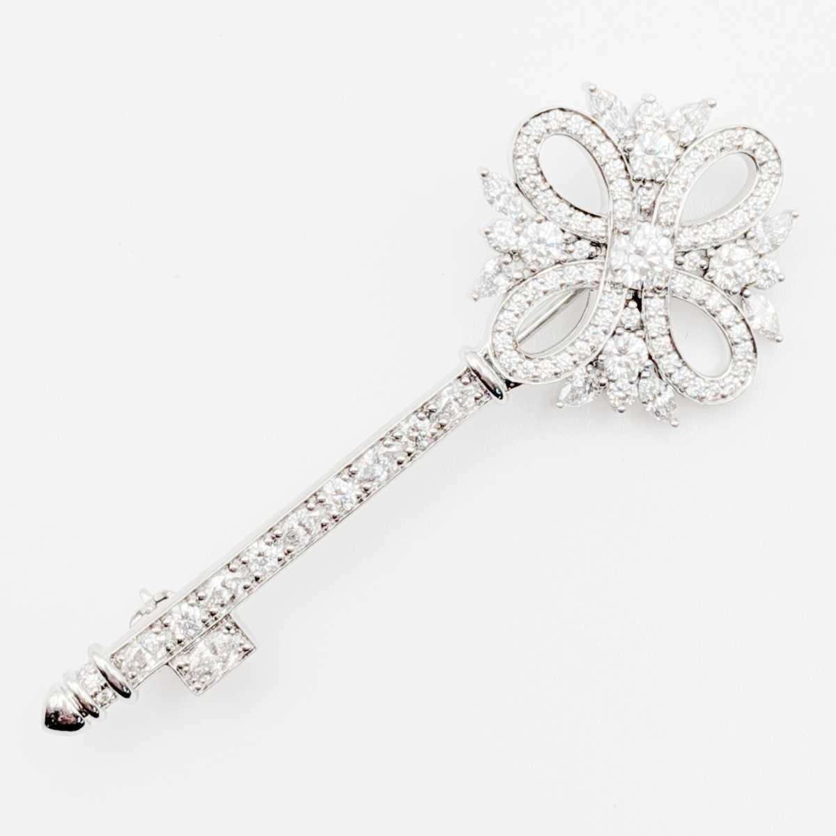 TIFFANY&Co. ティファニー ビクトリア キー ペンダント PT950 ブローチ ブローチ Pt950プラチナ シルバー レディース【中古】
