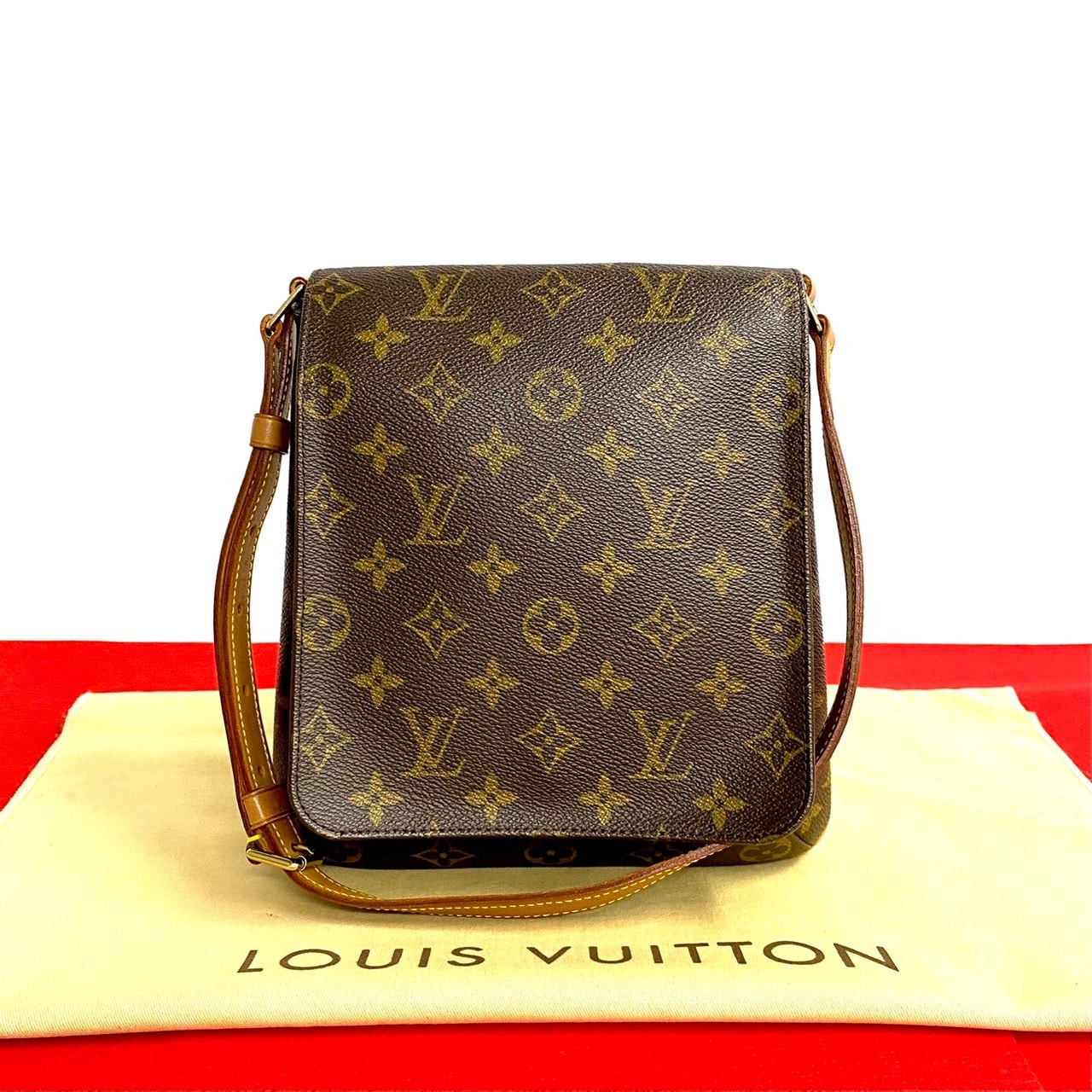 LOUIS VUITTON ルイヴィトン ミュゼット サルサ モノグラム レザー PVC ショルダーバッグ ブラウン
 25680