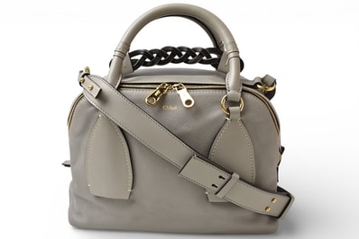 クロエ ショルダーバッグ Chloe ハンドバッグ ダリア ミディアム レザー 2way グレー【中古】