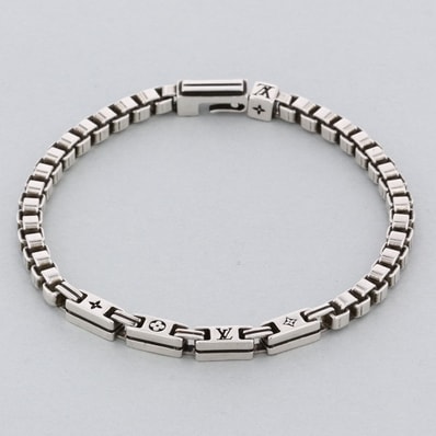 LOUIS VUITTON ルイ・ヴィトン ブレスレット・LV テーラー ブレスレット M1149L L シルバー925 シルバー ブラック メンズ【中古】