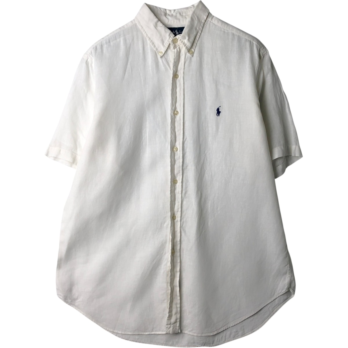 古着 ラルフローレン Ralph Lauren CLASSIC FIT 半袖 リネン ボタンダウンシャツ メンズL相当/eaa641271
