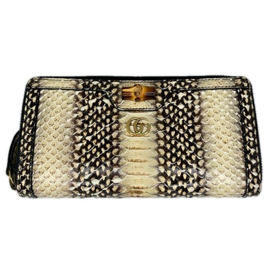 GUCCI グッチ バンブー ダイアナコンチネンタル 長財布 658634 アイボリー x ブラック