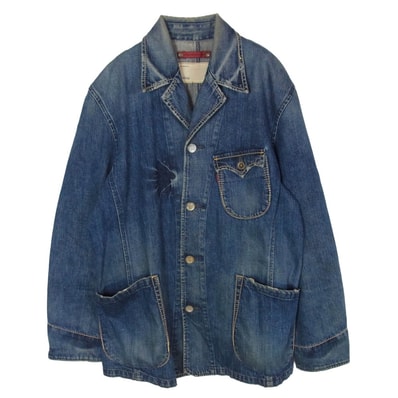 Levi's リーバイス J15820 70802-03 Redloop レッドループ デニム カバーオール サックコート デニムジャケット インディゴブルー系 L【中古】