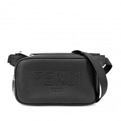 FENDI フェンディ ボディバッグ ウエストバッグ ベルトバッグ 肩掛け 斜め掛け 7VA605 レザー ブラック 黒 シルバー金具 レディース 美品【中古品】