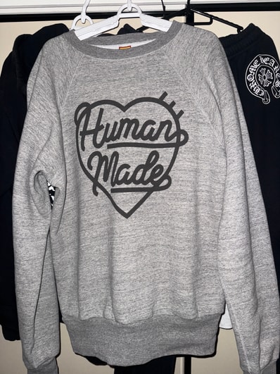 HUMAN MADE RAGLAN CREWNECK SWEATSHIRT "Grey"