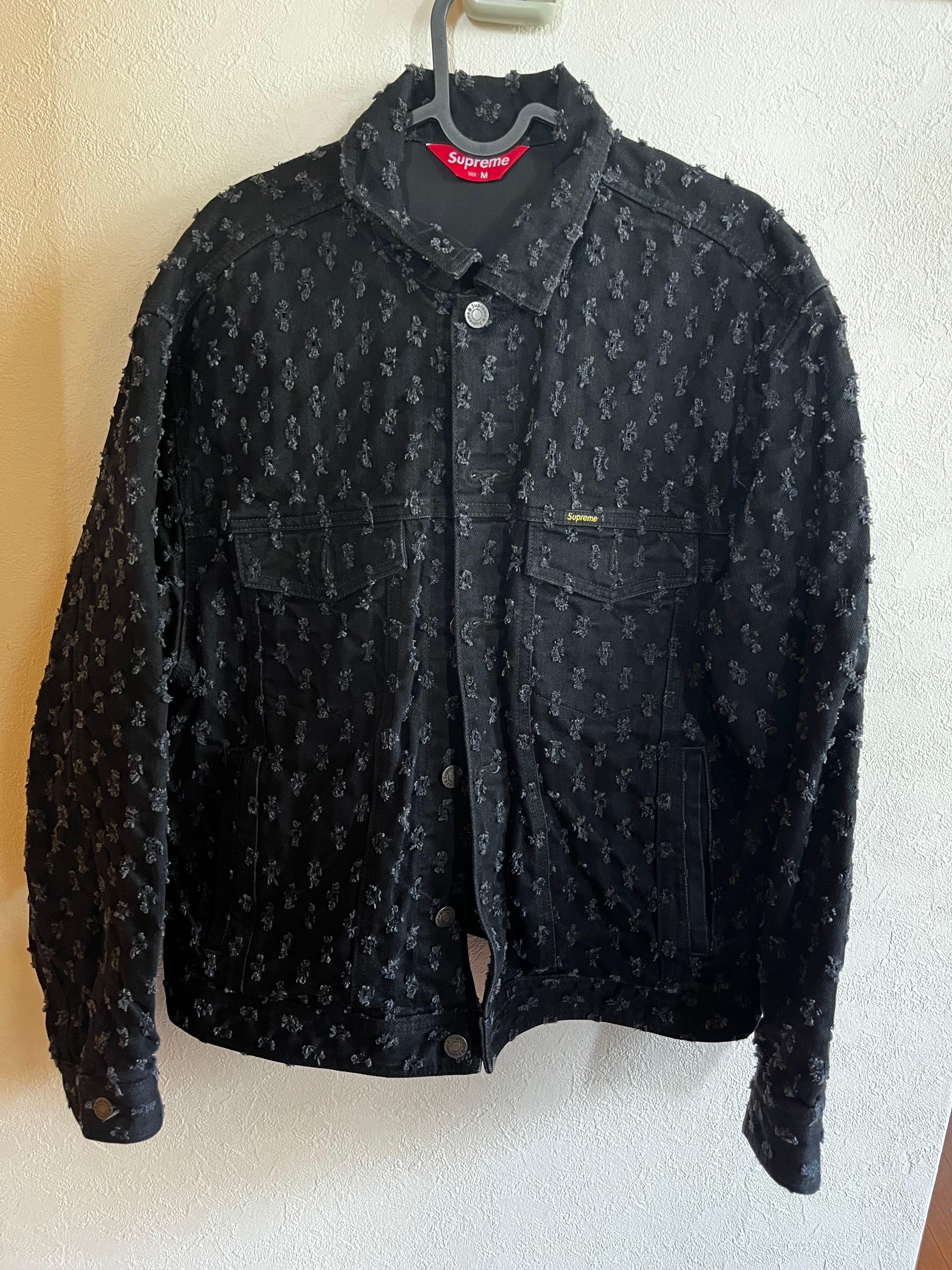 Supreme Hole Punch Denim Trucker Jacket "Black"