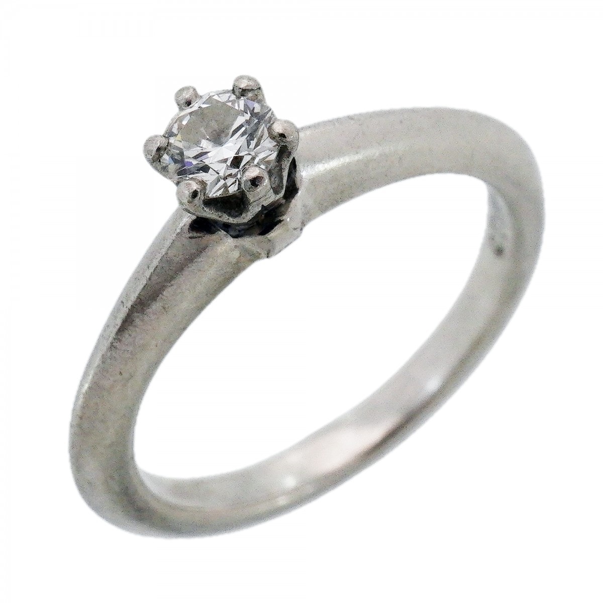 ★最終価格【6jcb0587】ティファニー リング ソリティア 1PD Pt950 プラチナ ダイヤモンド 0.21ct 8.5号【中古】レディース