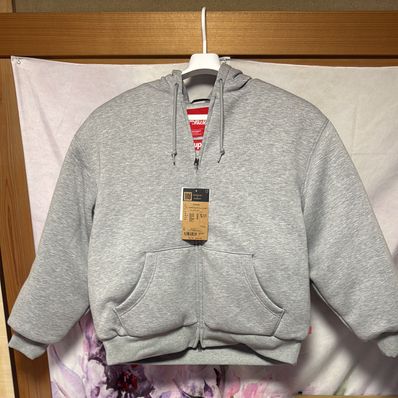Supreme x The North Face Down Filled Zip Up Hooded Sweatshirt "Heather Grey"