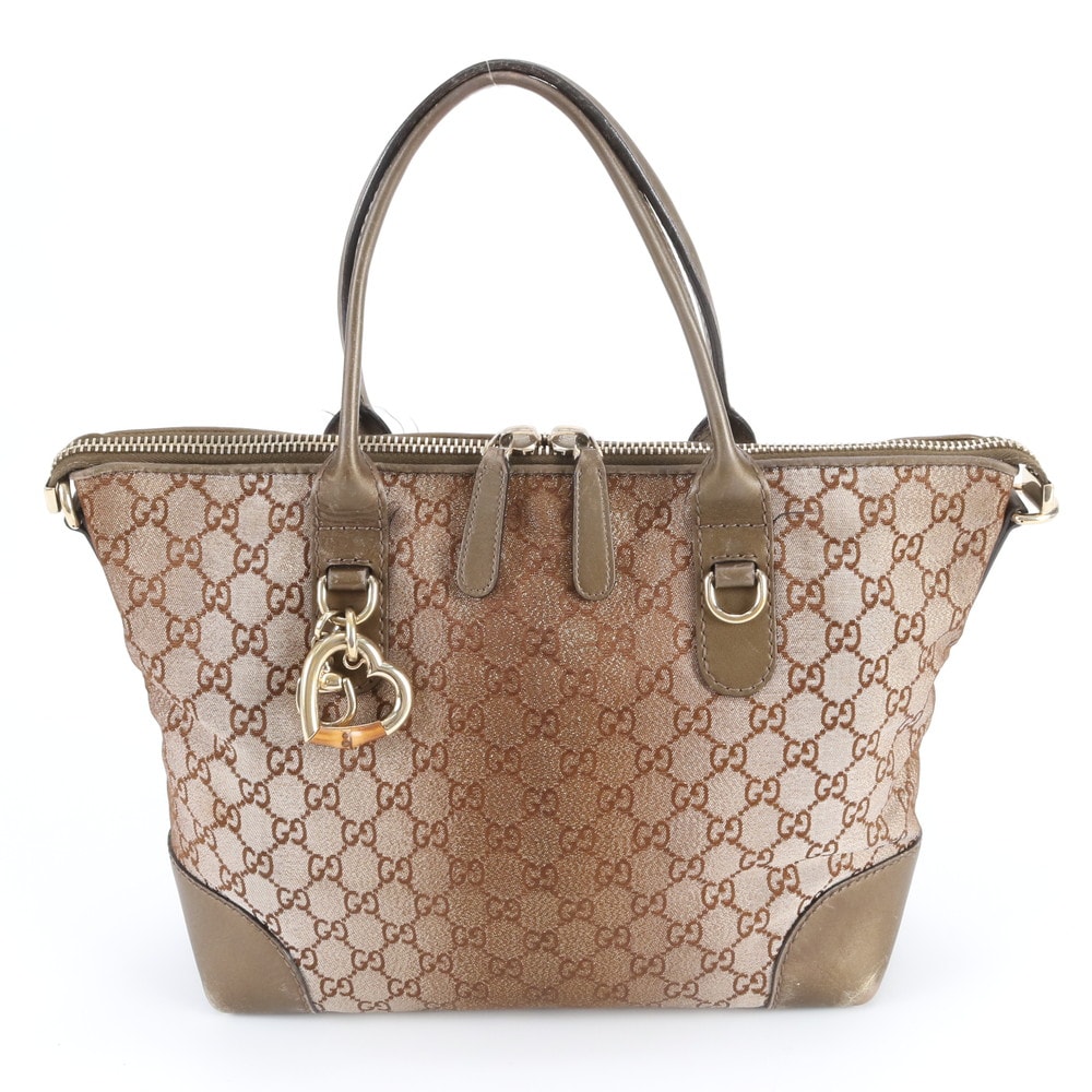 ■美品 グッチ GGキャンバスハートビット 269957 トート バッグ
