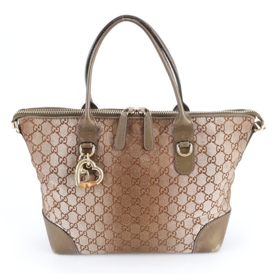 ■美品 グッチ GGキャンバスハートビット 269957 トート バッグ