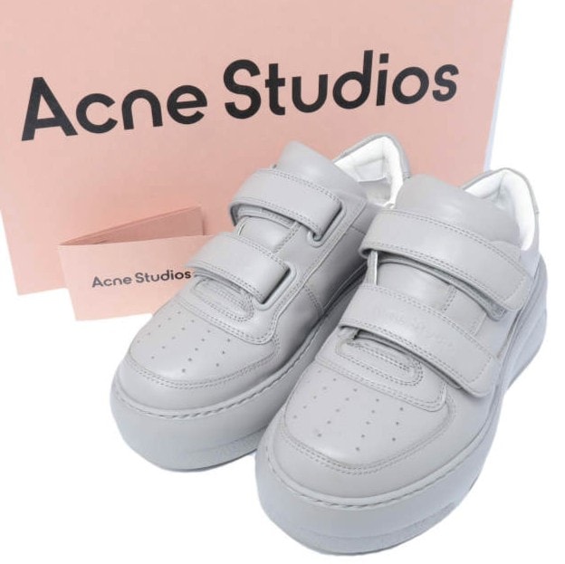 Acne Studios アクネストゥディオズ イタリア製 ベルクロストラッププラットフォームスニーカー Steffey U Friend Raise Tonal 36(23cm) Taupe Grey 定価83,600円 スニーカー シューズ g28078