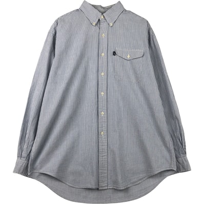 古着 ラルフローレン Ralph Lauren CREEK シアサッカー 長袖 ボタンダウンストライプシャツ メンズL相当/eaa614711