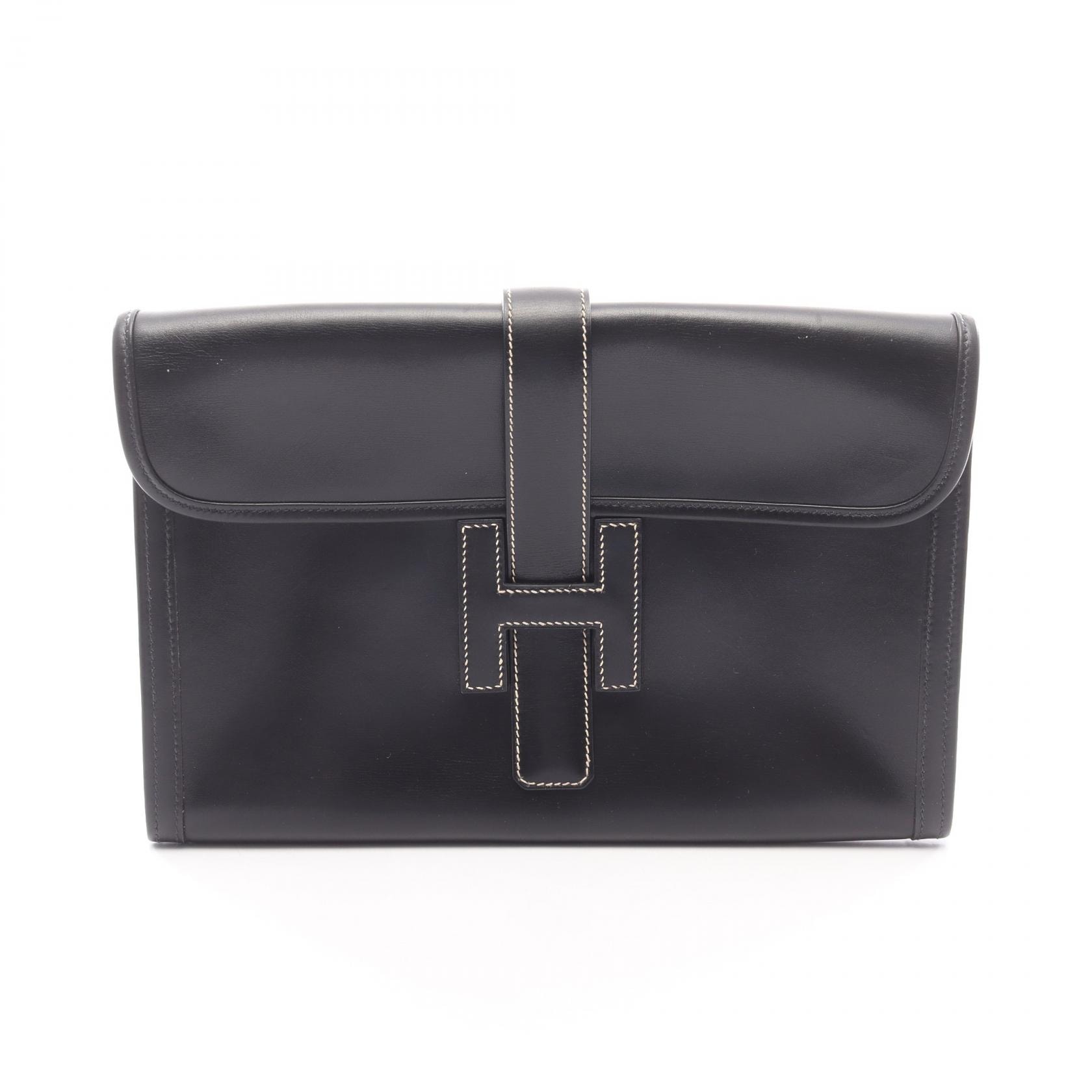 エルメス HERMES ジジェPM セカンドバッグ クラッチバッグ バッグ カーフ(牛革) ボックスカーフ □C刻印(1999年製造) レディース ブラック系 001367CA 【中古】