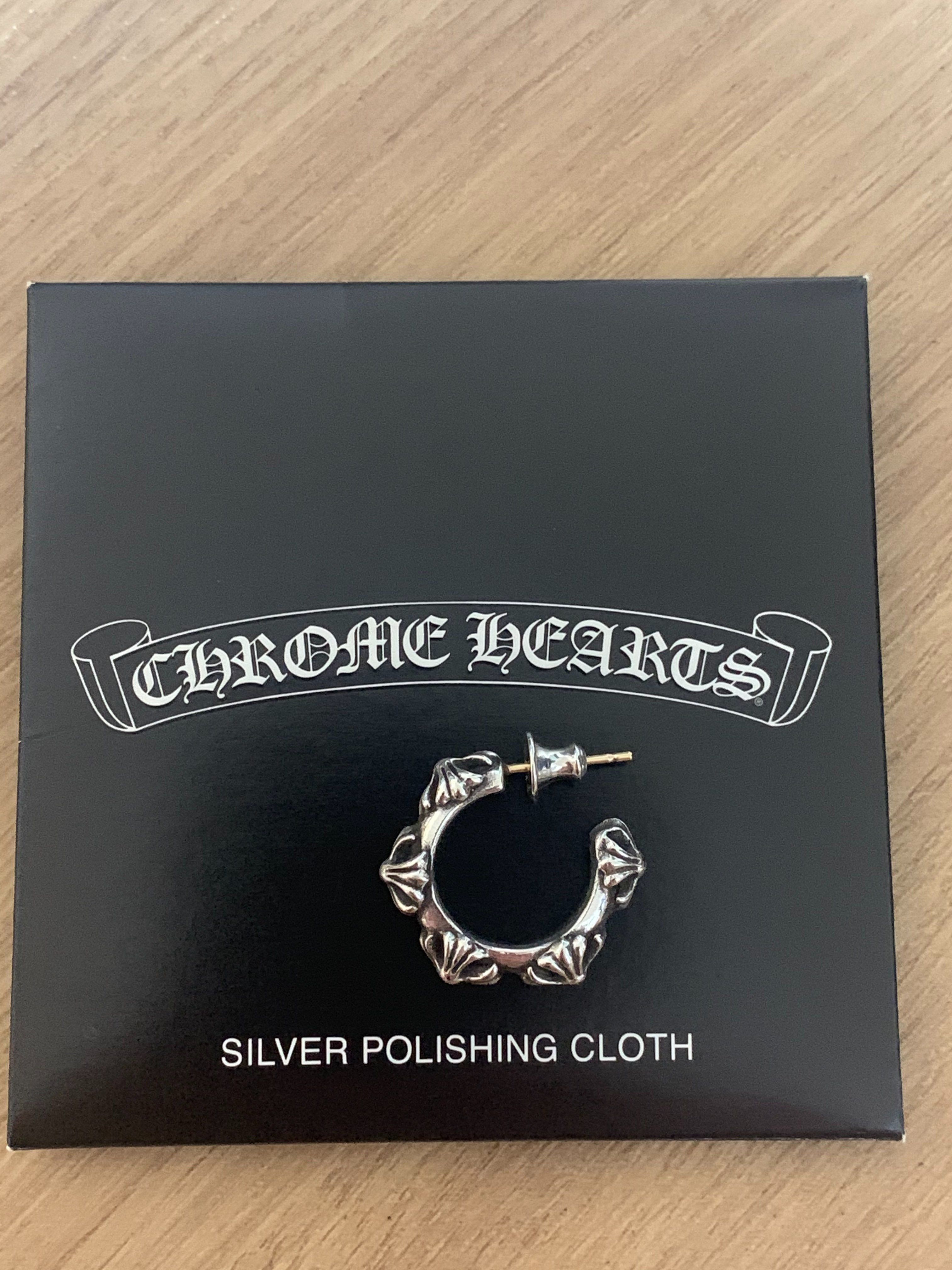 Chrome Hearts Cross Band Hoop Earrings "Silver"