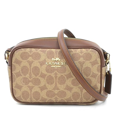 コーチ COACH ショルダーバッグ シグネチャー レザー ブラウン レディース【中古】 r11190k
