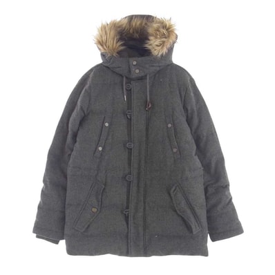 TOMMY HILFIGER トミーヒルフィガー ダウンジャケット 857889855 フェイクファーフード付き ウール ダウン ジャケット グレー系 L【中古】