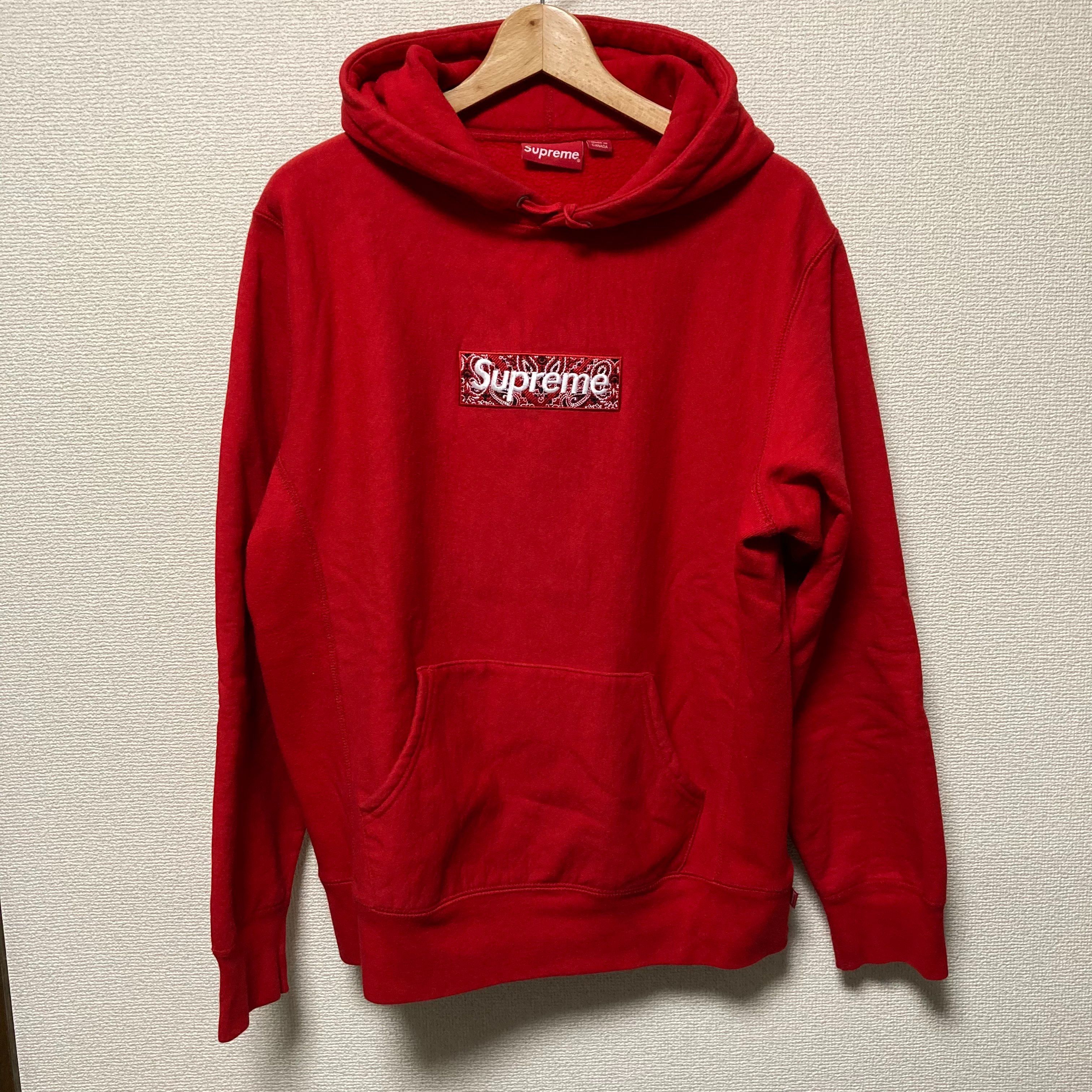 Supreme Bandana Box Logo Hooded Sweatshirt "Red"