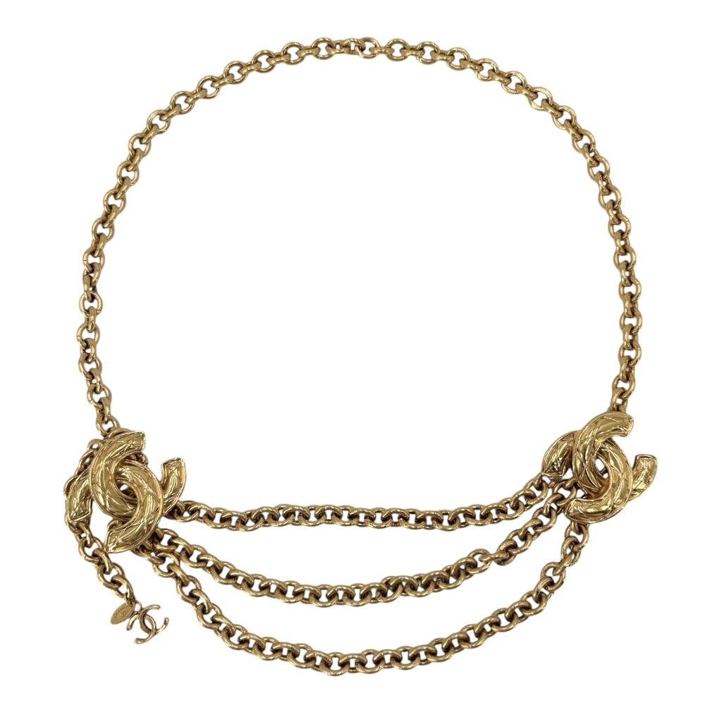 CHANEL シャネル ベルト マトラッセ チェーンベルト ファッションアイテム 小物 ココマーク ヴィンテージ GP    ゴールド レディース【中古品】