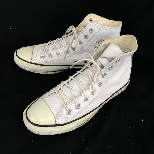 CONVERSE★レザー/ハイカットスニーカー【25.5/US7/オフホワイト/白】1B907/コンバース◆P-185