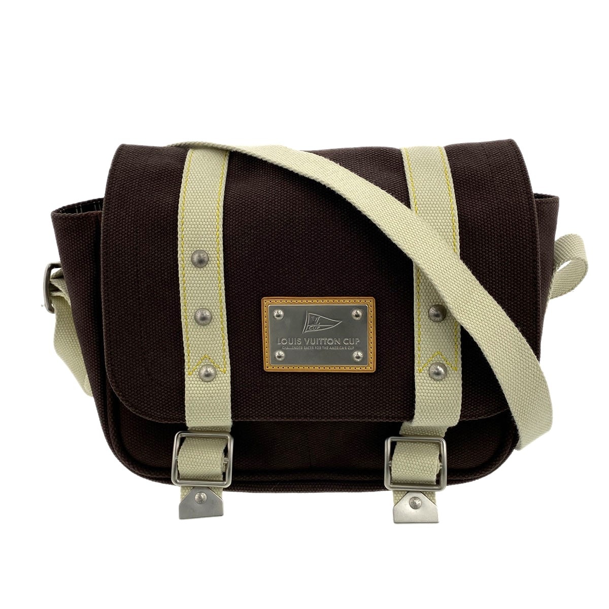 LOUIS VUITTON ルイ・ヴィトン アンティグア ブサス ショルダーバッグ M80661 キャンバス ブラウン メンズ【中古】