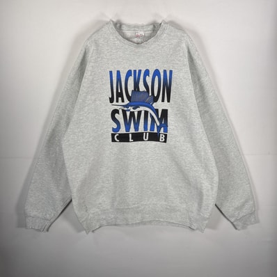 古着 90's/90年代 フルーツオブザルーム FRUIT OF THE LOOM USA製 スウェット ラバープリント クルーネック 厚手 14041 グレー メンズ