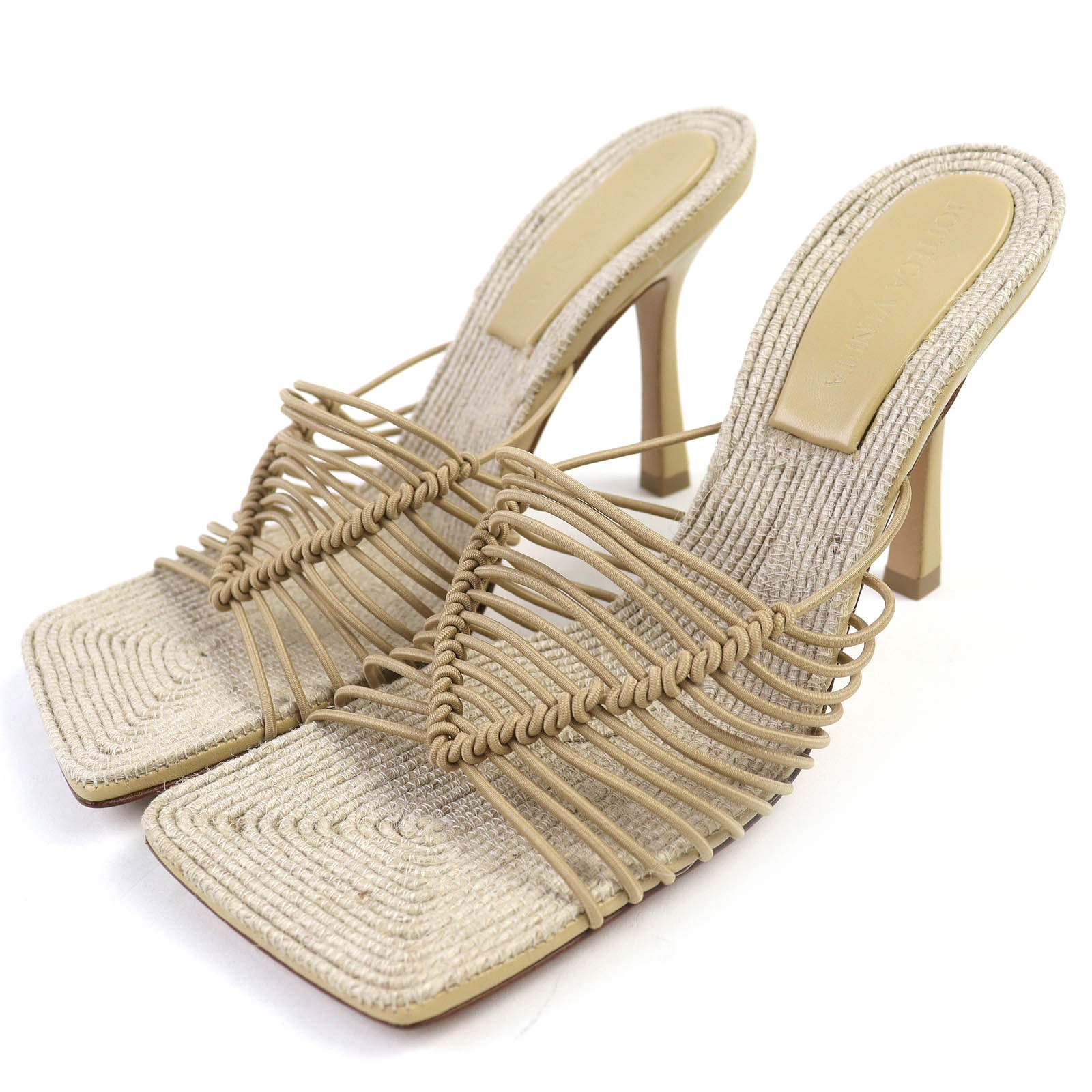 未使用品 ボッテガヴェネタ
 ミュール CINDY シンディ CANE SUGAR ベージュ系 レディース 38 651386