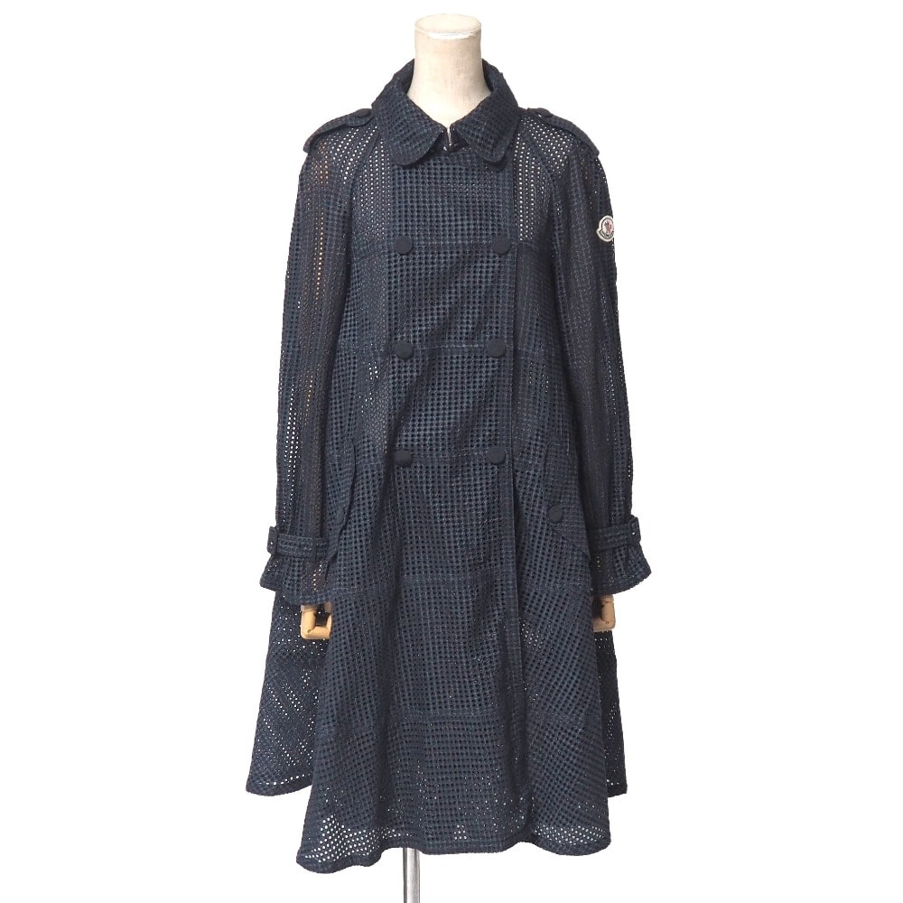 ■美品■MONCLER モンクレール コート サイズ0 ナイロン メッシュ ロングコート ブランド古着【中古】20260620/RA9832