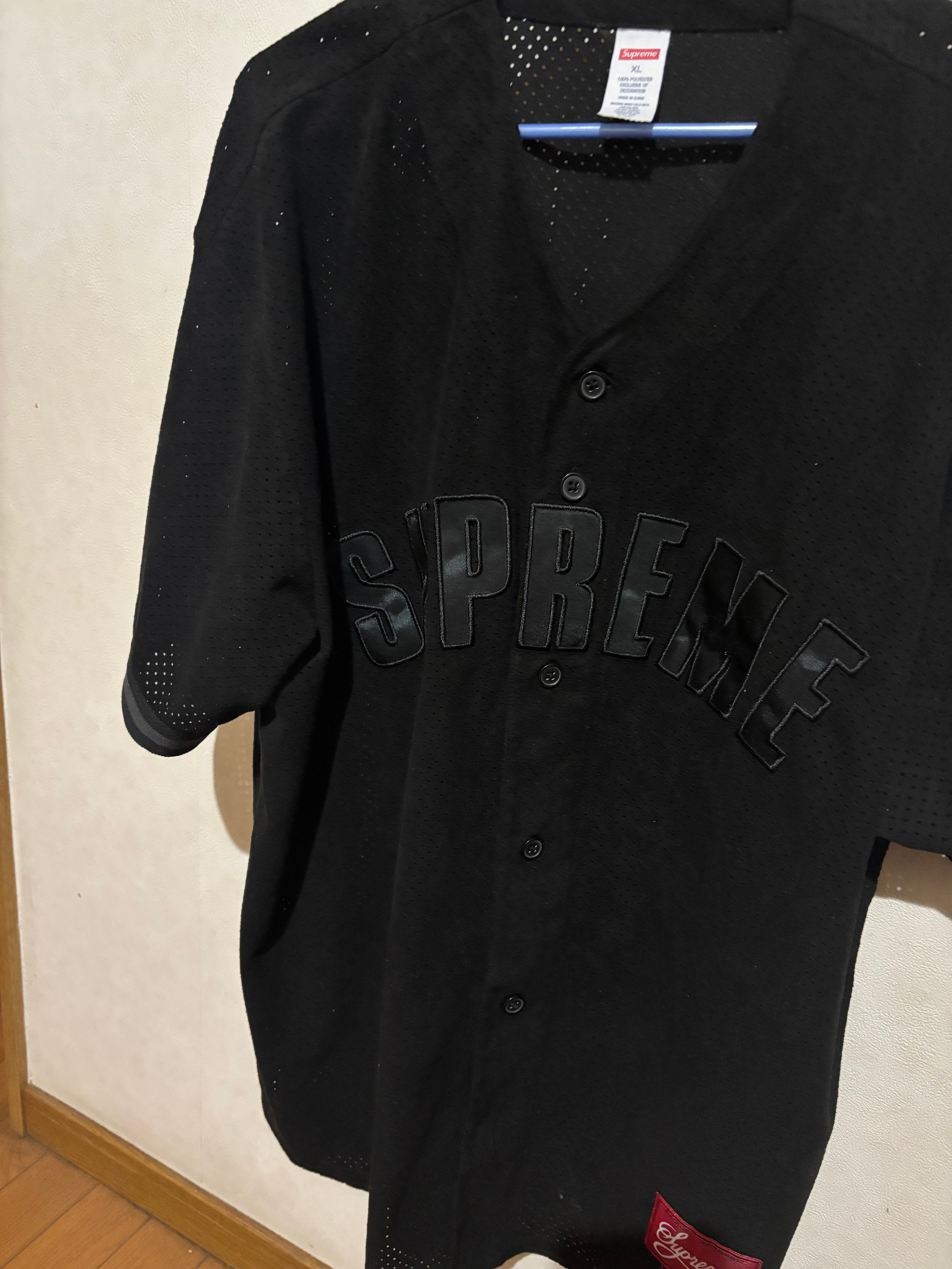 シュプリーム ウルトラスウェード メッシュ ベースボール ジャージー "ブラック"