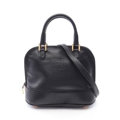 ロエベ LOEWE アナグラム 2WAY ハンドバッグ バッグ レザー レディース ブラック系 【中古】