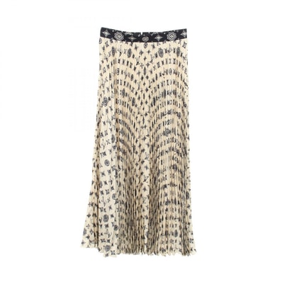 ルイ・ヴィトン LOUIS VUITTON モノグラム プリーツ スカート 衣料品 ボトムス シルク レディース ホワイト系 / ネイビー系 【中古】