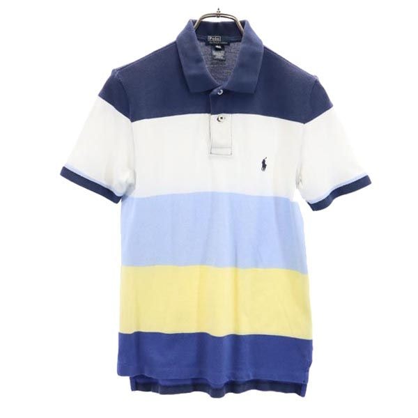 Polo by Ralph Lauren ポロバイラルフローレン ボーダー 半袖 ポロシャツ 150 ブルー系 鹿の子