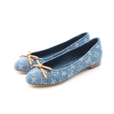 ルイ・ヴィトン LOUIS VUITTON ニーナ バレリーナ パンプス 靴 デニム モノグラム・デニム レディース ブルー系 【中古】