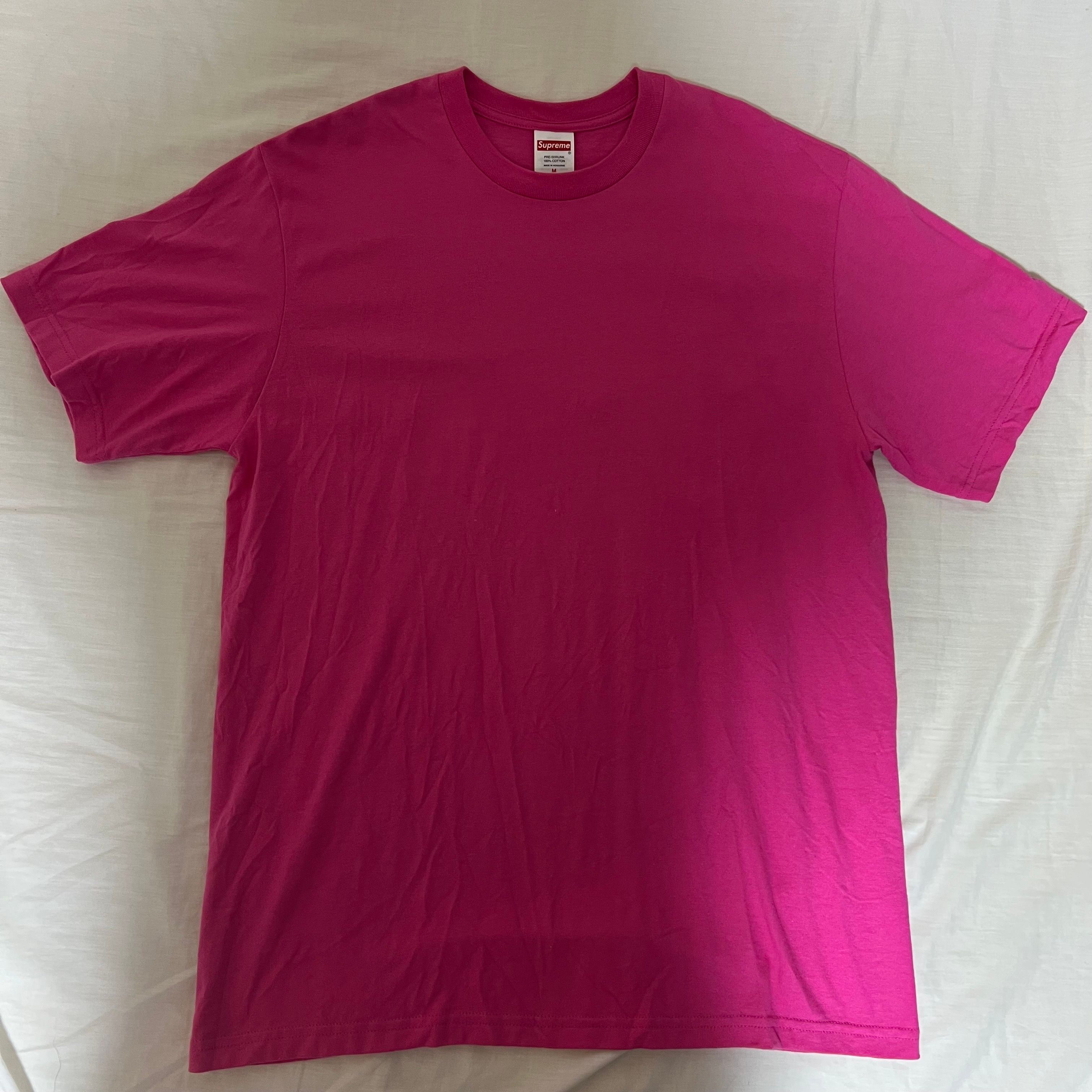 シュプリーム テープ Tシャツ "フクシア"