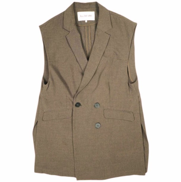 Ray BEAMS レイビームス 22SS 4ボタンダブルノースリーブジャケット 61-06-0188-462 1 BROWN ジレ ベスト トップス g25908