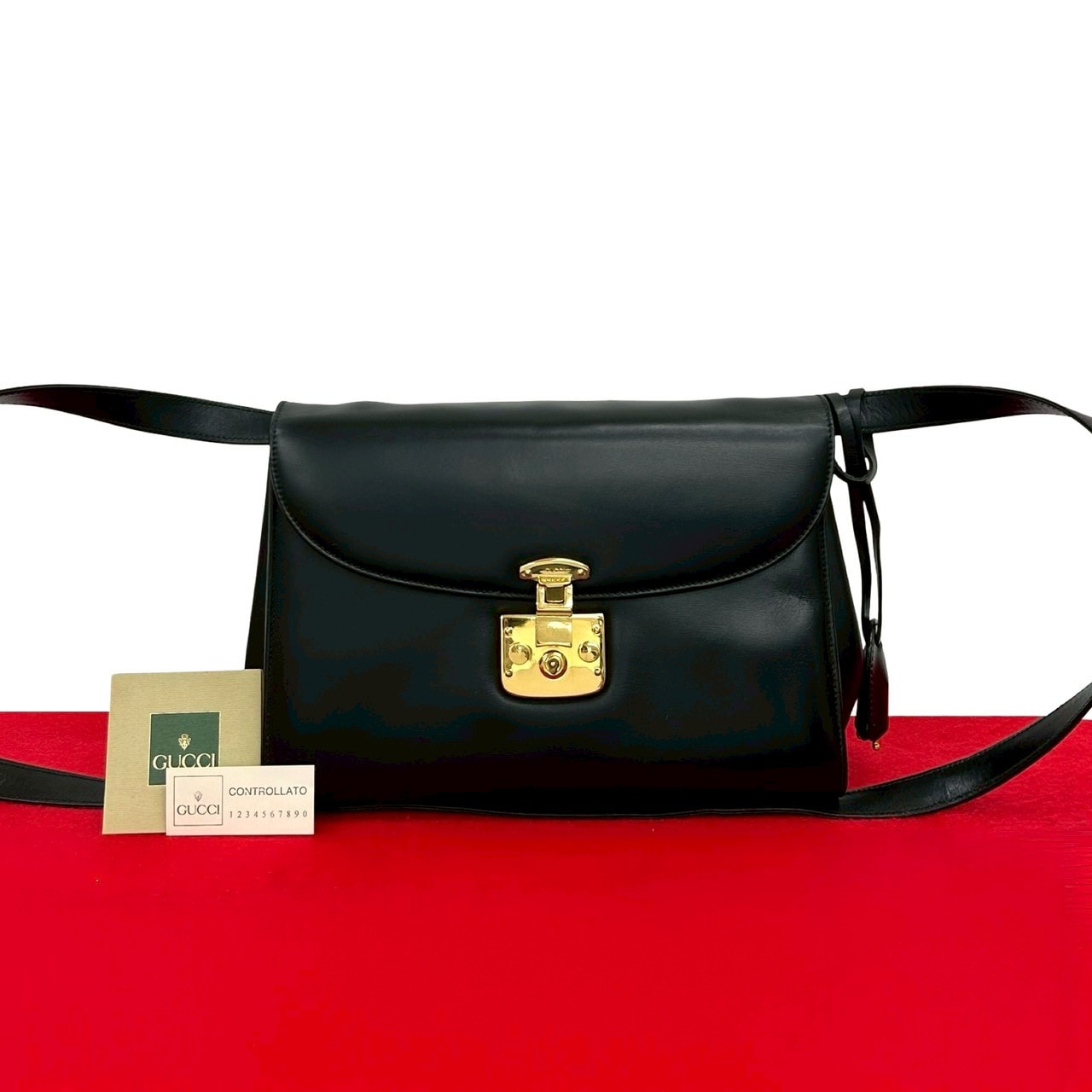 GUCCI グッチ レディロック レザー ショルダーバッグ ブラック
 60047