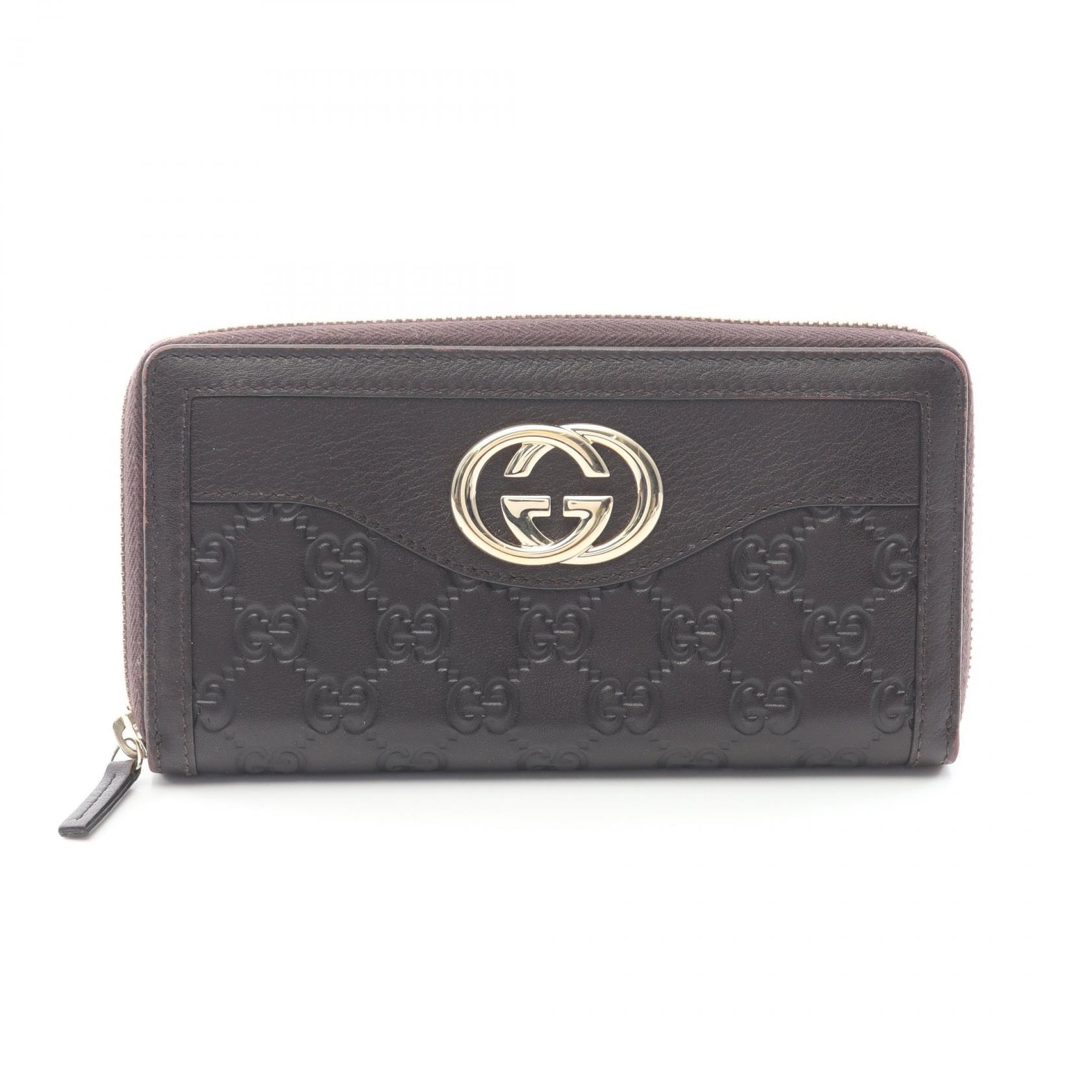 D (傷や汚れあり)】グッチ GUCCI スーキー グッチシマ ラウンド長財布 