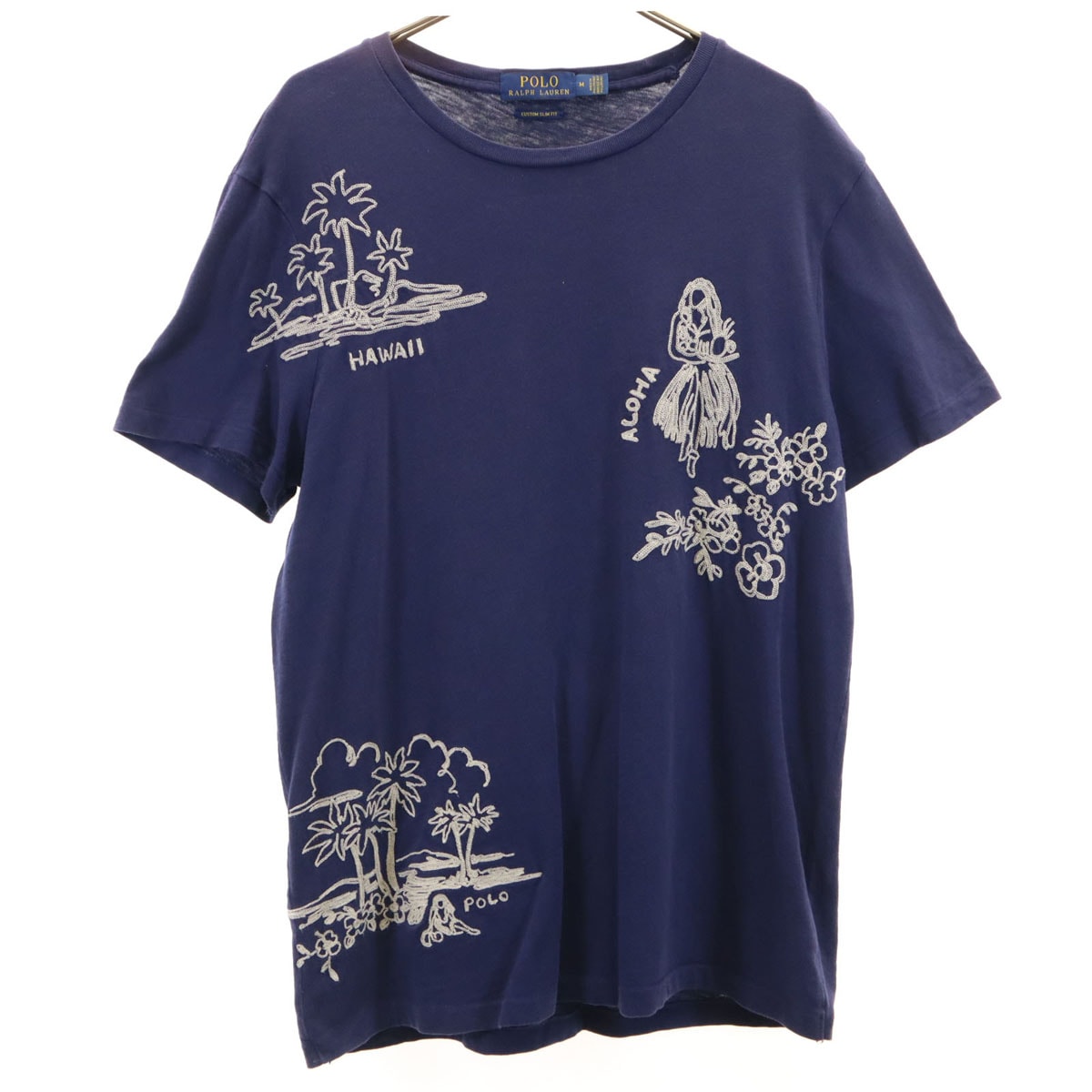 POLO RALPH LAUREN ポロラルフローレン ハワイアン刺繍 半袖 Tシャツ M ネイビー