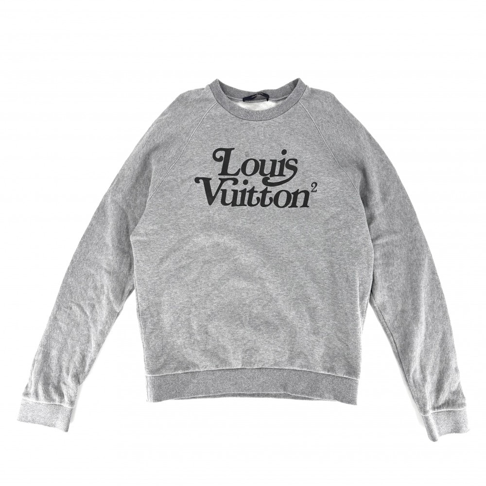 LOUIS VUITTON ルイヴィトン スウェット NIGOコラボ 裏起毛 トップス クルーネック アパレル M グレー コットン メンズ 秋 冬【中古品】