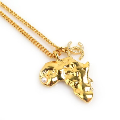 シャネル CHANEL ネックレス ココマーク アフリカモチーフ メタル ゴールド レディース【中古】 e60903i