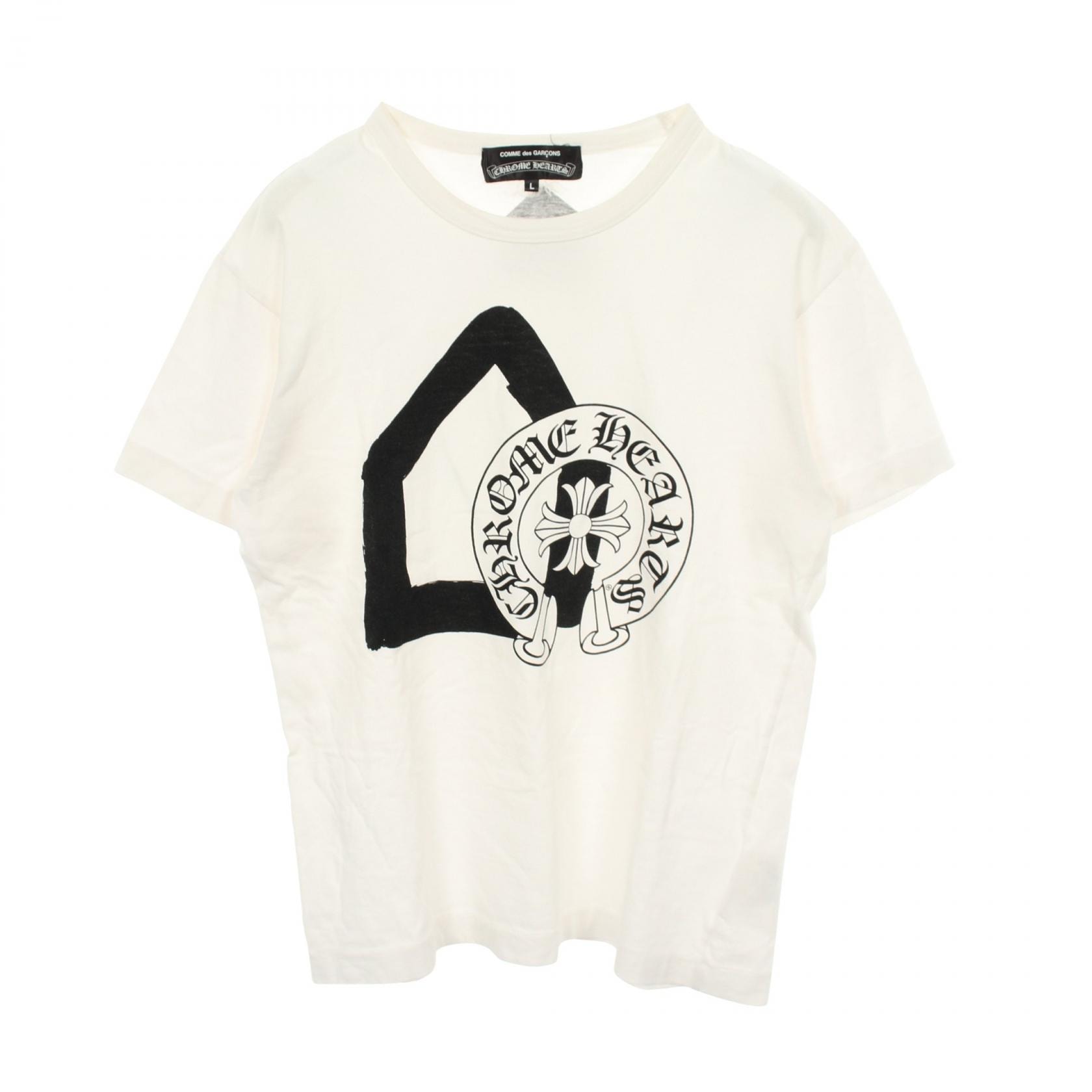 コムデギャルソン COMME des GARCONS Comme des Garcons × Chrome Hearts × DOVER STREET MARKET 半袖Tシャツ 衣料品 トップス コットン メンズ ホワイト系 / ブラック系 【中古】