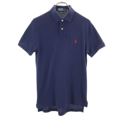Polo by Ralph Lauren ポロバイラルフローレン 半袖 カスタムフィット ポロシャツ S ネイビー 鹿の子
