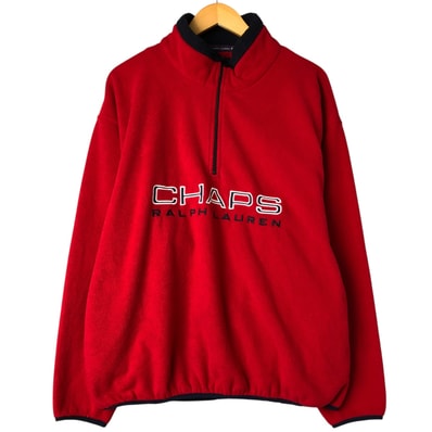 古着 ラルフローレン Ralph Lauren CHAPS チャップス ハーフジップ フリースプルオーバー メンズXL相当/eaa598236