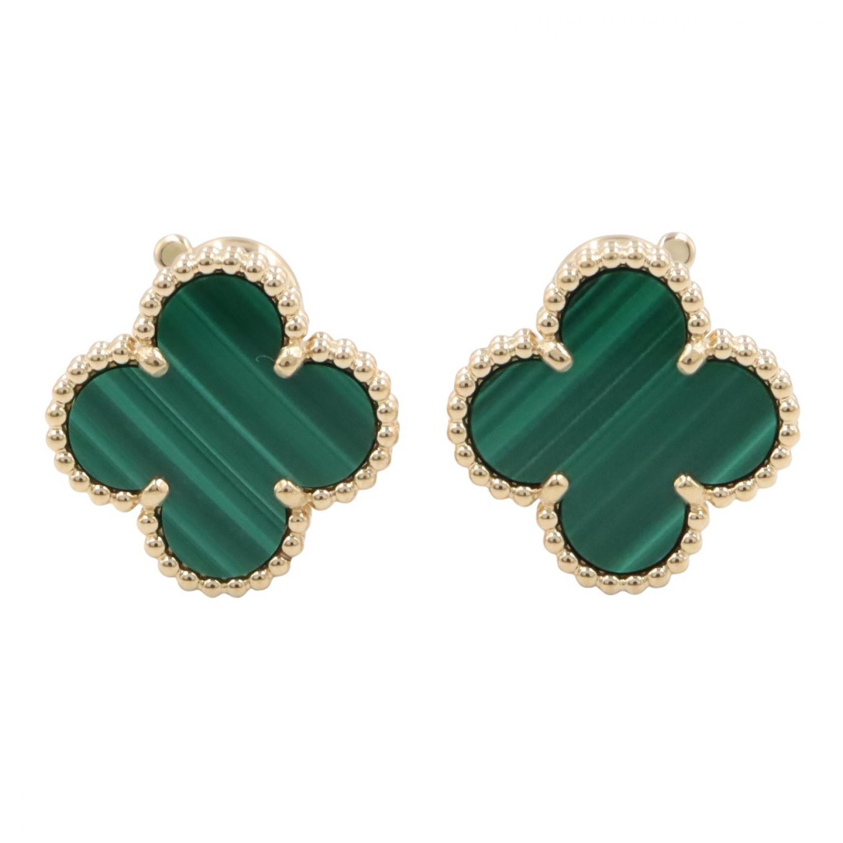 ヴァンクリーフ&アーペル Van Cleef & Arpels ヴィンテージアルハンブラ マラカイト ピアス ピアス ジュエリー K18(イエローゴールド) マラカイト レディース ゴールド系 / グリーン系 VCARO3QL00 【中古】