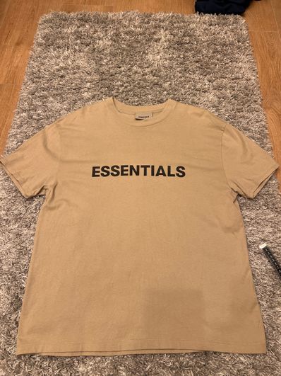 FEAR OF GOD ESSENTIALS 3D Silicon Applique Boxy T-Shirt "Tan/String"