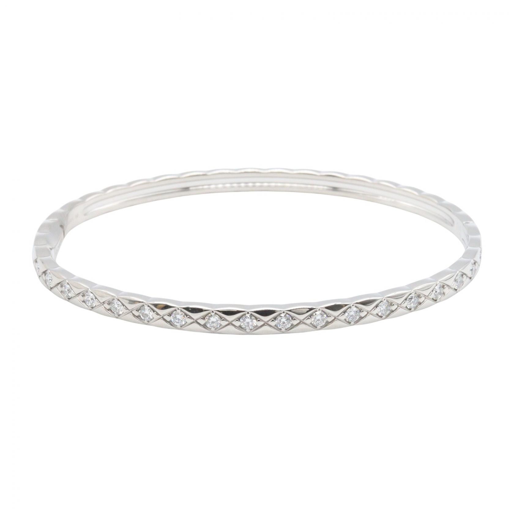 シャネル CHANEL ココクラッシュ ダイヤ ブレスレット M ブレスレット アクセサリー K18WG(ホワイトゴールド) ダイヤモンド レディース シルバー系 / クリア系 J12809 M 【中古】