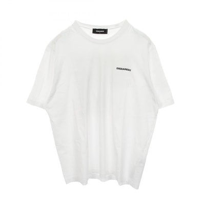 ディースクエアード DSQUARED2 ロゴプリント 半袖Tシャツ 衣料品 トップス コットン メンズ ホワイト系 / ブラック系 【中古】