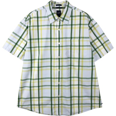 古着 ギャップ GAP RELAXED 半袖 コットン チェックシャツ メンズXL相当/eaa655427