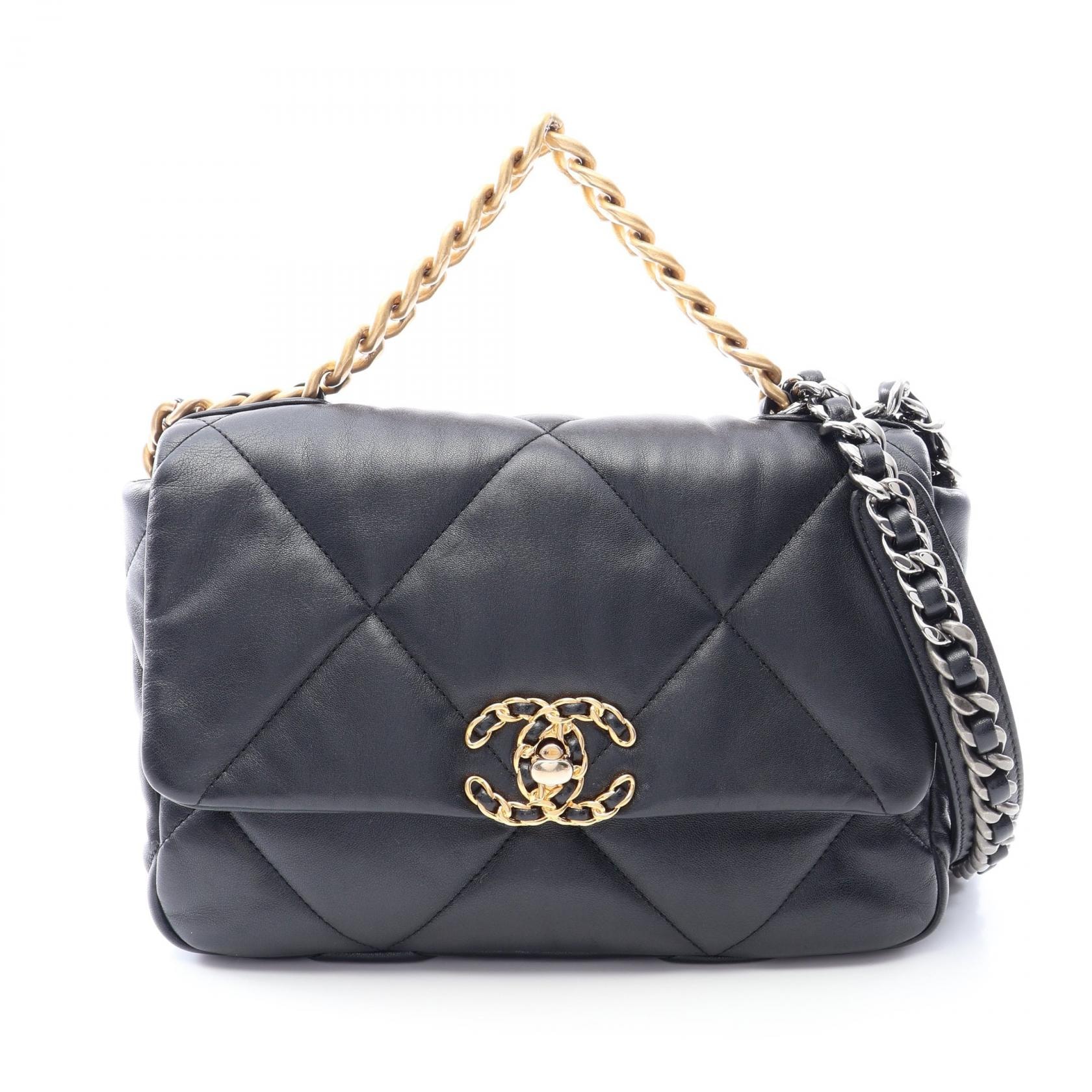 シャネル CHANEL 19 ディズヌフ マトラッセ ショルダーバッグ バッグ ラムスキン(羊革) レディース ブラック系 AS1160 【中古】