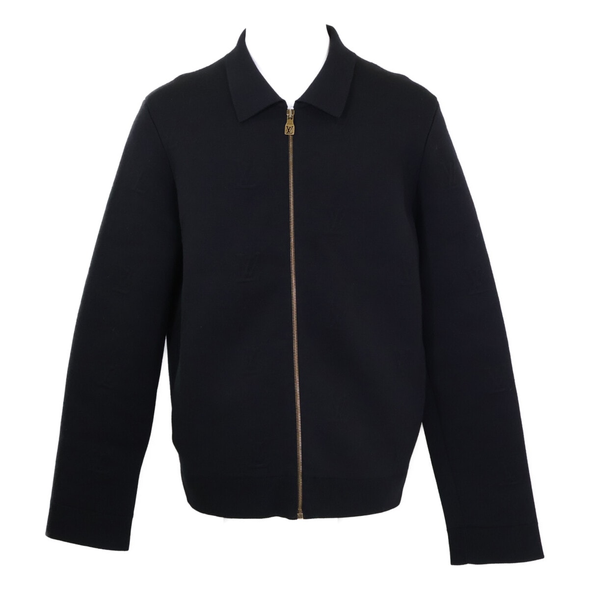 ルイヴィトン 【美品/国内正規/25年製】RM251MJ NTY HSN42W EMBOSS TECHNICAL WOOL JACKET エンボスLVロゴ ジップアップ ニットジャケット XL