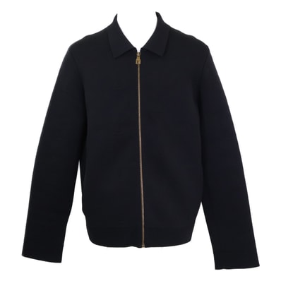 ルイヴィトン 【美品/国内正規/25年製】RM251MJ NTY HSN42W EMBOSS TECHNICAL WOOL JACKET エンボスLVロゴ ジップアップ ニットジャケット XL
